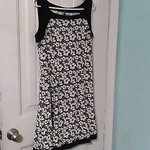 Chaps Black & White Dress Size L